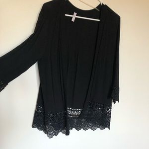 Flowing Black Cardigan - Business Casual